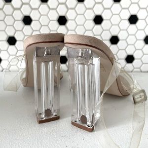 Clear ankle strap heel